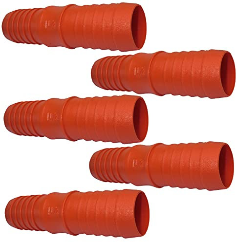 AERZETIX - Set di 5 raccordi per riparazione scanalato 1''1/4'' x 1''1/4'' - giunto per riparazione manicotti per tubi da giardino - in plastica - C48685