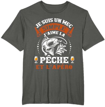 Idée Originale pour Pêcheur Humour Pêche Bière Homme Drôle T-Shirt