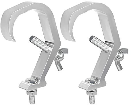 KINBOM 2pcs 1.38-2.09inch Stage Light Clamp Hooks Metal Truss C-Clamp Mounting for Heavy Duty 88lb Stage Light Floodlight DJ Par Light Spotlight LED Moving-Head Light Stage Light Accessories