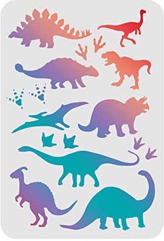 FINGERINSPIRE Dinosaurier Schablonen 29,7x21cm Tyrannosaurus Malschablonen Zeichnung Schablone Dino Wiederverwendbare Schablonen zum Malen auf Holz, Boden, Wand und Fliesen