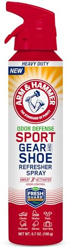 Arm & Hammer™ Sport Gear & Shoe Refresher Spray, Heavy Duty Odor Defense for Sports Gear and Footwear, Deodorizer for Gym Bags, Boxing Gloves, Hockey Equipment, and Football Pads (6.7 oz)