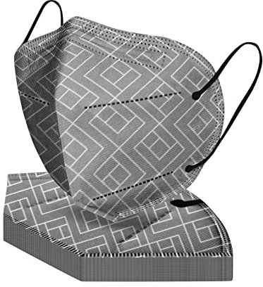 Generisch 20 Stück Erwachsene Mundschutz Einweg 5_lagig Fischform Schwarz Bunt Face Cover Atmungsaktiv Mund Nasenschutz Bedeckung Staubdicht Multifunktionstuch Bandana Schals