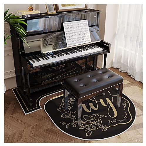 PPGE Klavier Teppich, Schallschutzmatte, Anti-Vibration Matte, Rutschfest, 160x70 cm, Schwarz