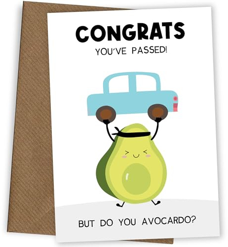 Testkarte zum Fahren, Glückwunsch zum Bestanden Ihres Fahrtests, Do You Avocado? Grüne lustige Fahrt Glückwunschkarte für Sohn, Tochter, Enkel, Enkelin, Männer, Frauen. Erfolgreicher bestandener Test