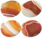 mookaitedecor Set of 4 40mm Carnelian Stone Drawer Knobs with Screws, Healing Stones and Crystals, Oval Decorative Stones Pull Handles for Cabinets Cupboard Wardrobe Home Kitchen