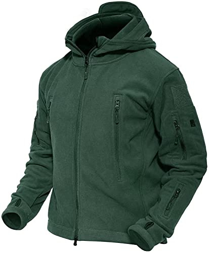 MAGCOMSEN Men's Jacket Winter Fleece Jackets Windproof Work Military Tactical Hoodie Zipper Pockets