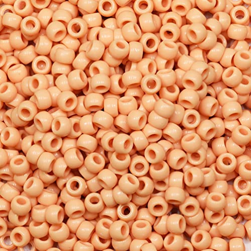 Tibaoffy Crafts Light Orange Beads 6x9mm,Pony Beads Total About 1000pcs