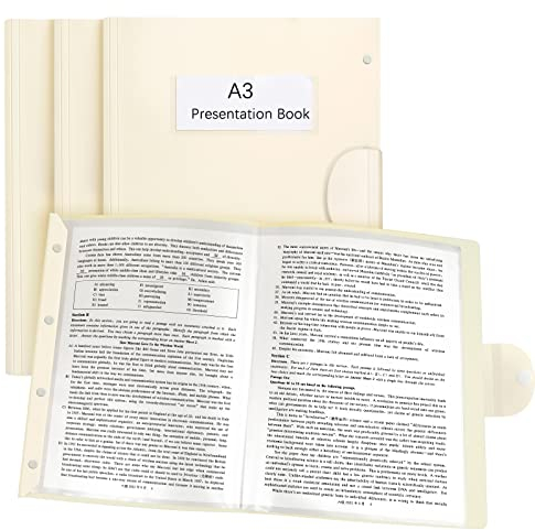 URbantin Präsentationsmappe A3,Präsentationsmappe Format A3,Präsentationsbuch mit Klarsichthüllen,für Persönlichen Gebrauch Schule und Büro (20/30/40 Beutel)