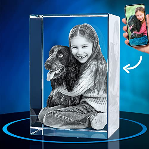 ArtPix 3D Kristallfoto, personalisiertes Hunde-Gedenkgeschenk mit eigenem Foto für Hundeliebhaber, Tierbesitzer, 3D-Lasergravur, gravierter Kristall in Erinnerung an den Hund, individuelle Geschenke