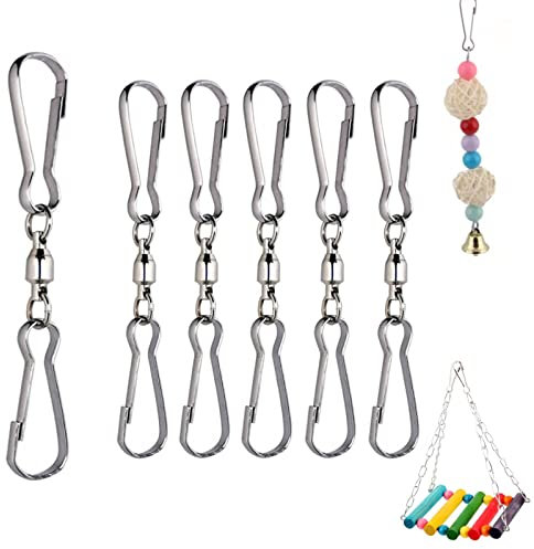 MaySol 6PACK Dual Clip Swivel Hook for Wind Spinners,windsock Clips,Bird Feeders, Wind Chimes,Flower Pots, Plant, Solar Lights, Flags,Kitchen