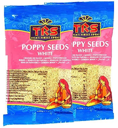 TRS Poppy Seeds White | 100G |Cooking Baking Pastry Herbs and Spices | Vegan | Gluten Friendly | Non-GMO | Indian Origin (Pack of 2)