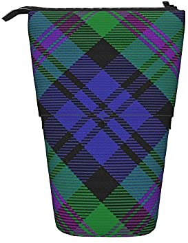 Teleskop-Federmäppchen, Schotten-Stil, Clan Baird Tartan, kariert, stehend, Kosmetiktasche, Make-up-Tasche, Federmäppchen, Mäppchen