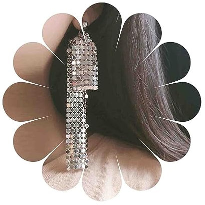 Dervivea Boho Silber Pailletten Ohrringe Mesh Pailletten Ohrringe Matel Mesh Tropfen Ohrringe Lange Pailletten Quaste Ohrringe Metall Disco Ohrringe Schmuck Für Frauen Und Mädchen