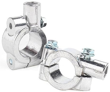 Motorrad-Lenkerspiegelhalterung Klemme Rückspiegelhalterung Adapter 2 Stück 7/8 Zoll 22mm 25mm 10mm 8mm Gewinde Motorrad Parts (Color : Silver-25mm-M10)