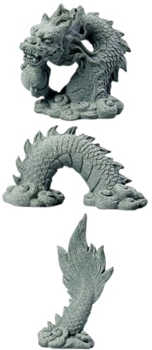 Beaupretty Chinesische Drachenstatue Aus Sandstein Aquarium Dekoration Kunstharz Orientalischer Drache Asiatischer Garten Fengshui Drachenfigur Für Wohlstand Und Erfolg