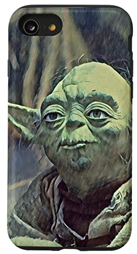 Hülle für iPhone SE (2020) / 7 / 8 Star Wars Yoda Face Illustration Salbeigrün