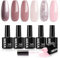 MEFA UV Nagellack, 6 Farben Rosa Nude Glitzer Farben 7 ML Soak Off UV LED Gel Nagellack Schellack Set für Gelnägel Nail Art Kit Maniküre Nageldesign Nägel Selber Machen