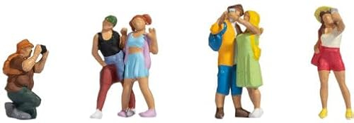 NOCH® Touristen Figuren-Set, handkolorierte Modellbahn-Figuren, Fotografie-Set