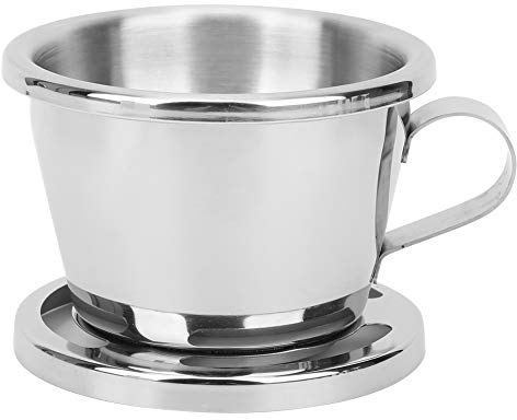 MOUMOUTEN Stainless Steel Coffee Cup, Mini Coffee Maker Pot, Portable Coffee Percolator Hand Held Coffee Drip Brewer Vietnamese Coffee Drip Filter Coffee Mugs Fit for Office Home Restaurant Travel