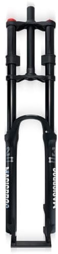 Downhill Mountain Bike Suspension Fork 26 27.5 29 Inch Double Shoulder Air Fork 1-1/8 Disc Brake Straight Fork QR 9mm Travel 160mm Adjustable Rebound(No damping,29)