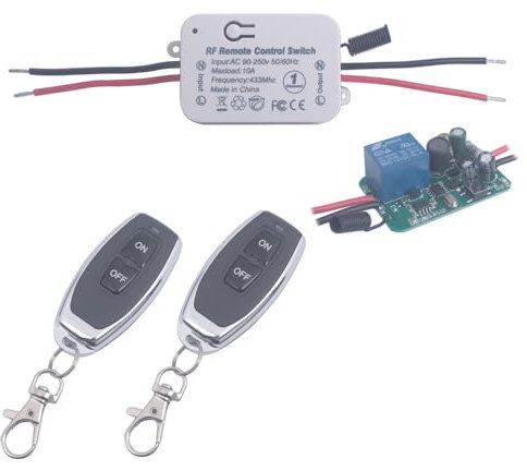 Interruttore della luce del telecomando AC 110V 220V 90V-250V 1CH Modulo ricevitore interruttore relè wireless 2 trasmettitori, interruttori remoti per elettrodomestici (90V-250V/ 2* Controllo)