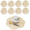 MWUMRCM Lot de 8 Dessous de Verre, dessous de verre motif de roses de 10 cm avec support en PVC de 10 cm, dessous de verre rosette pour verres, tasses, vases, Or