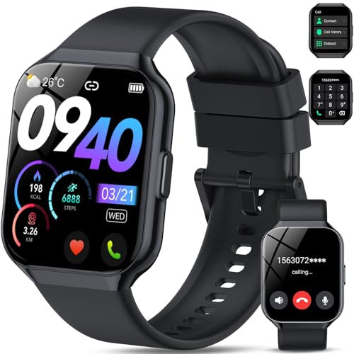Montre Connectée Homme Femme avec Appel Bluetooth,1.96 Smartwatch avec 112 Modes Sportifs, Etanche IP68 Montre Connectée Sport avec Podometre/Cardiofrequencemetre/Moniteur de Sommeil pour Android iOS