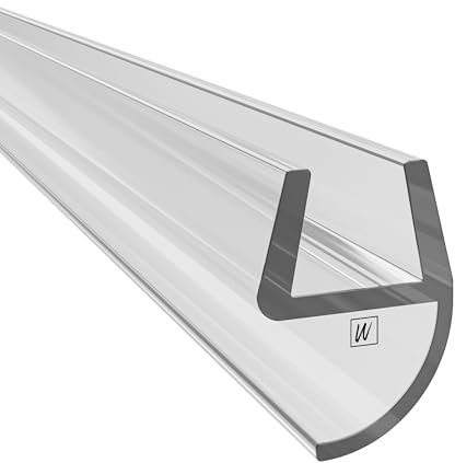 WAKA Premium Duschtür & Duschlippe PRO-E Duschdichtung Optisch Transparent, Duschdichtungen für Duschtüren 6mm Glas Länge 2000mm Duschkabinen Dichtungen & Duschtürdichtung mit der Besten Qualität