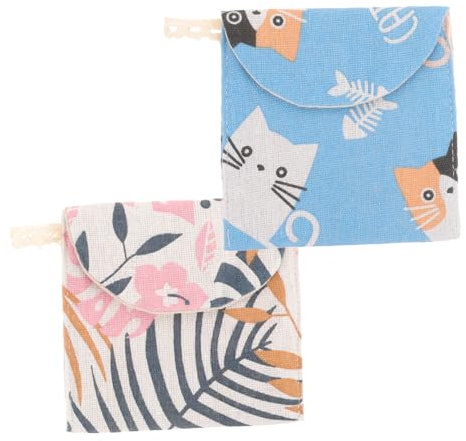 MOLUCKFU 2st Reisetasche Beutel Für Menstruationstassen Mini-kosmetiktasche Behälter Für Menstruationspads Zeitraum Container Polstertasche Tamponbeutel Für Frauen Bettwäsche Aus Baumwolle