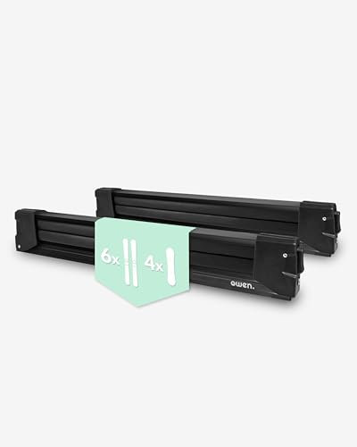 Owen Porte-skis haut de gamme noir en aluminium pour 6 skis ou 4 snowboards Charge maximale 42 kg DIN 75302:2019 et certifié City Crash Dimensions : 800 x 58 x 130 mm