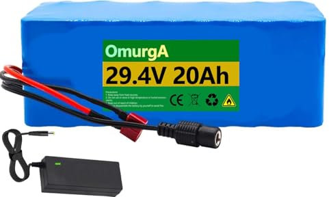 Batterie de Vélo électrique 24V 29.4V 8Ah 10Ah 15Ah 18Ah 20Ah Batterie Lithium-ION, E-Bike Batterie Haute Puissance pour Moteur 250W 350W 400W 500W avec Chargeur 29.4V 20AH,T