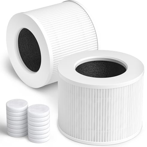 Core Mini Replacement Filter Compatible with LEVOIT Core Mini P Air Purifier, 3-in-1 High-Efficiency H13 True HEPA Activated Carbon Filter, Replace Part #Core Mini-RF, 2 Filter & 14 Fragrance Sponge