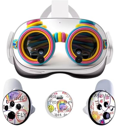 Knoruley Vinyl Skin Sticker für Mate 3S VR-Headset-Controller PVC-Aufkleber Niedliche Cartoon-Umwicklung für 3S-Zubehör