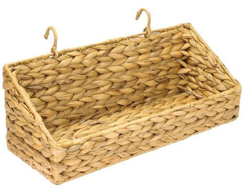 HMF Hängekorb geflochten aus nachhaltiger Wasserhyazinthe, Aufbewahrungskorb zum Aufhängen | 40 x 15 x 15 cm