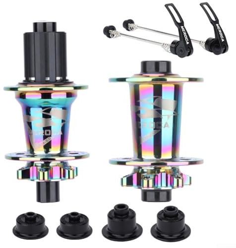 Mozzi leggeri per mountain bike con 32 fori e 5 cuscinetti, include sgancio rapido/perno passante per una facile installazione (multicolore)