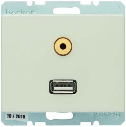 Hager Arsys – Toma USB 3.5 mm Audio White Brightness