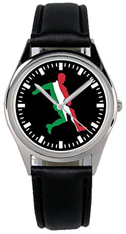 KIESENBERG Armbanduhr Italien Geschenk Artikel Idee Fan Damen Herren Unisex Analog Quartz Lederarmband Uhr 36mm Durchmesser B-2238