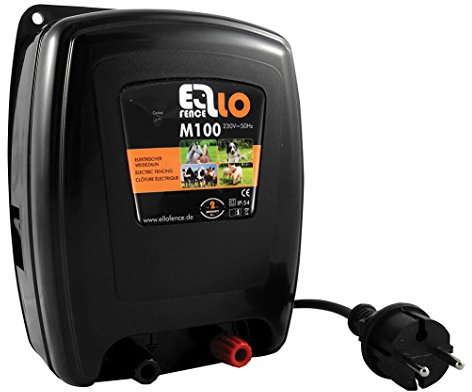 Weidezaungerät/Elektrozaungerät Ellofence M100 - Extrem leise! - Für Rinder, Kühe, Pferde, Hunde, Schweine, 230V