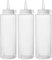 HENDI Flacon distributeur, set de 3 bouteilles à condiments et à sauces, réutilisable, recipient à presser, ketchup, moutarde, huiles, vinaigrettes, mousses, 0,35L, ø55x(H)205mm, transparent, PE, PP