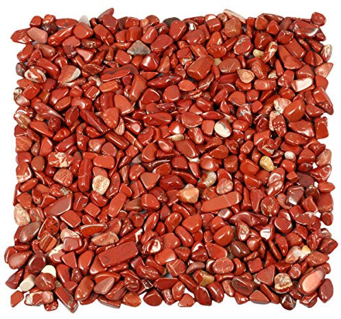 KYEYGWO 460 Gram, Chakra Petits Graviers Perles pour Aquarium Vase Jardin Décoration Bricolage Fabrication de Bijoux, Irrégulières Pierres Perles en Vrac Pierres Guérison, Jaspe Rouge