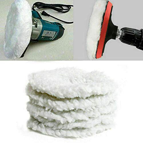 5tlg Weiß Polierfell Polierscheibe Polierhaube Polierpad für 240mm Poliermaschine