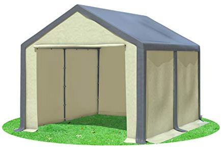 Stabilezelte Partyzelt 3x4m Modular Professional PVC 500 g/m² ohne Fenster GRAU BEIGE