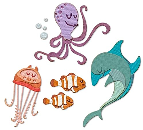 Sizzix Thinlits Stanzschablone 665377 Unter dem Meer #1 Colorize by Tim Holtz 22 Pack