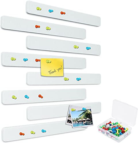 Yoillione Memoboard Filz Wandaufkleber, Weiß Filzboard Bulletin Board Memo Wand Pinnwände Küche Büro Selbstklebend Filzpinnwand Platz, Wanddekoration für Notizen, Bilder mit 20 Druckstiften