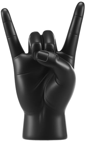 BAODBF Hand Skulptur Deko aus Harz,Finger Geste Statue 19.5×12×8.5cm,Schreibtisch Dekoration für Couchtisch Wohnzimmer Schlafzimmer Bücherregal Büro Zimmer Dekoration Figur(Schwarz)