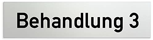 Kinekt3d Leitsysteme Schild/Türschild 160 x 40 x 1,5 mm Behandlung - Aluminium Vollmaterial eloxiert - Oberfläche in geschliffener Edelstahloptik - 100% Made in Germany (Behandlung 3)