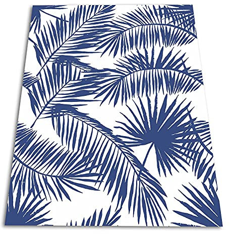 Coloray SparrowFloor Teppich Vinyl-Teppich 280x152cm Modernes Zuhause Bodenschutz in der Küche Schlichte Matte Vinyl-Boden PVC Küchenmatte - Blaue Blätter