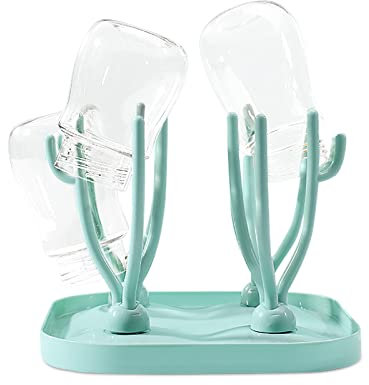 SONARIN Trockenständer Babyflaschen mit Abnehmbarem Tablett,Abtropfgestell für Babyflaschen Abtropfhalter Babyflaschen, für Babyflaschen Saugern Bechern und Babyflaschen Zubehör(Grün)
