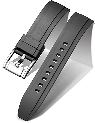 BINLUN Silikon Uhrenarmbänder Schnellverschluss Gummi Uhrenarmband Smartwatch Armband Ersatz Wasserdichte Sport Kautschuk Uhrenband für Herren und Damen (22mm, Schwarz)