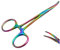 Pinzas para mosquitos de 12,5 cm, para aseo de mascotas, hemostáticos, perros, gatos, pequeñas orejas, pinzas de bloqueo, multicolor (12,5 cm curvado)